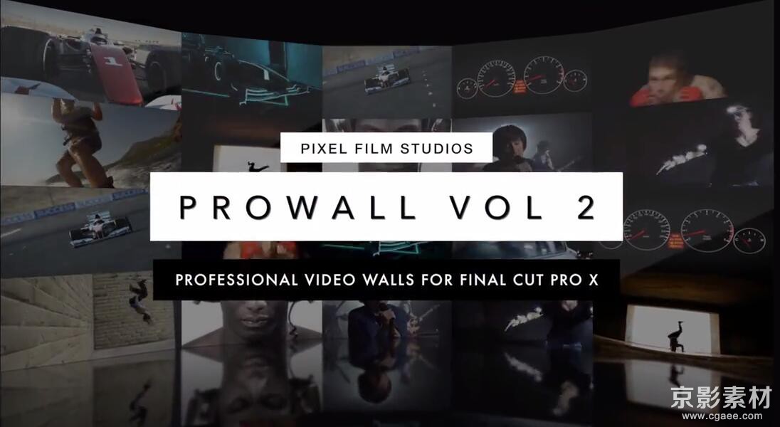 FCPX插件 ProWall 2-动感多画面三维视频墙特效Final Cut Pro X 插件