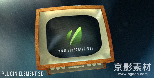 AE模板-老电视E3D广告展示片头 Old TV