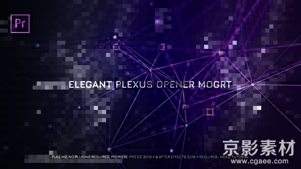 PR模板-优雅点线连接标题开场片头 Elegant Plexus Opener Mogrt