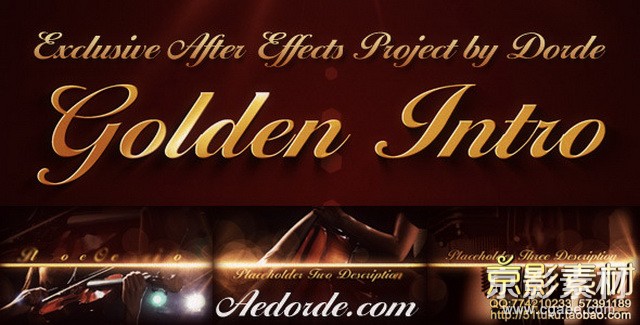 AE模板-优雅金色标题展示片头 Golden Intro