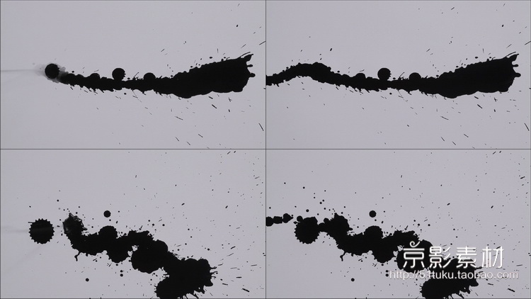 Ink Blots V2 60组水墨滴落印迹墨水散开晕染高清视频素材