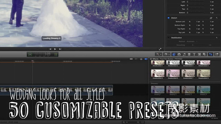 FCPX调色插件 ProWedding-多种婚礼调色效果预设效果Final Cut Pro X 插件