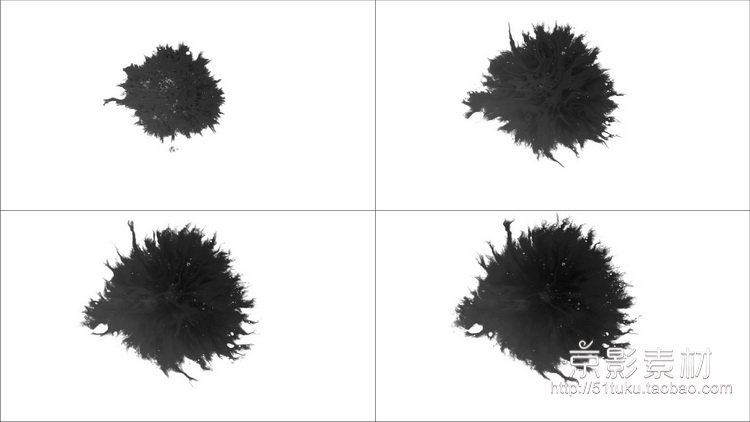 Ink Blots V2 60组水墨滴落印迹墨水散开晕染高清视频素材