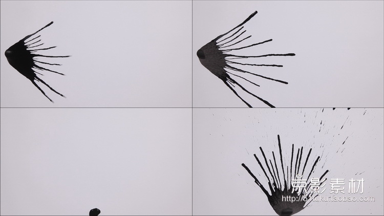 Ink Blots V2 60组水墨滴落印迹墨水散开晕染高清视频素材