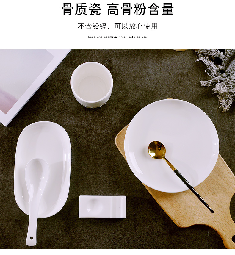 Jingdezhen porcelain hotel put Taiwan ipads ipads plate spoon Chinese ceramic tableware stainless chopsticks frame glass dish towel