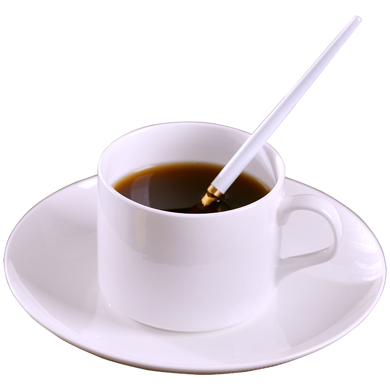 Pure white glass household jingdezhen ceramic cup coffee milk cup Europe type contracted coffee cups and saucers ipads China