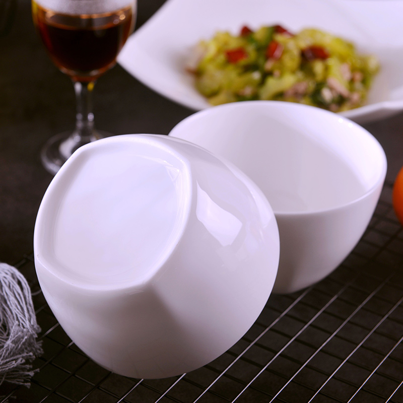 Under the glaze color ipads 10 pack 】 【 square rice bowls jingdezhen porcelain household contracted ceramic bowl set type