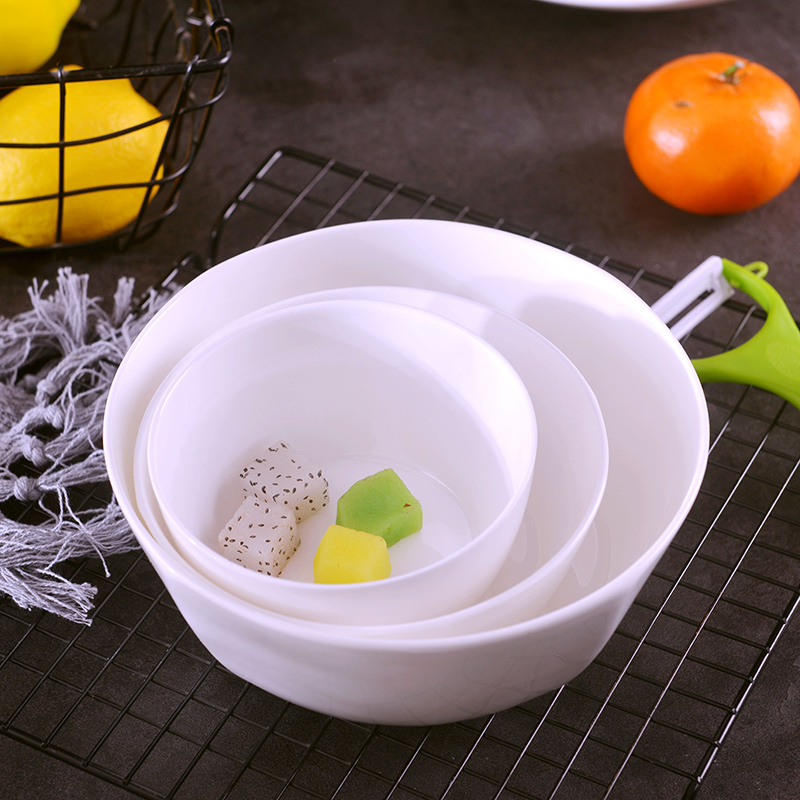 Jingdezhen pure white household ipads China to eat rice bowl Japanese creative move with a single ceramic bowl mercifully rainbow such as bowl with large soup bowl