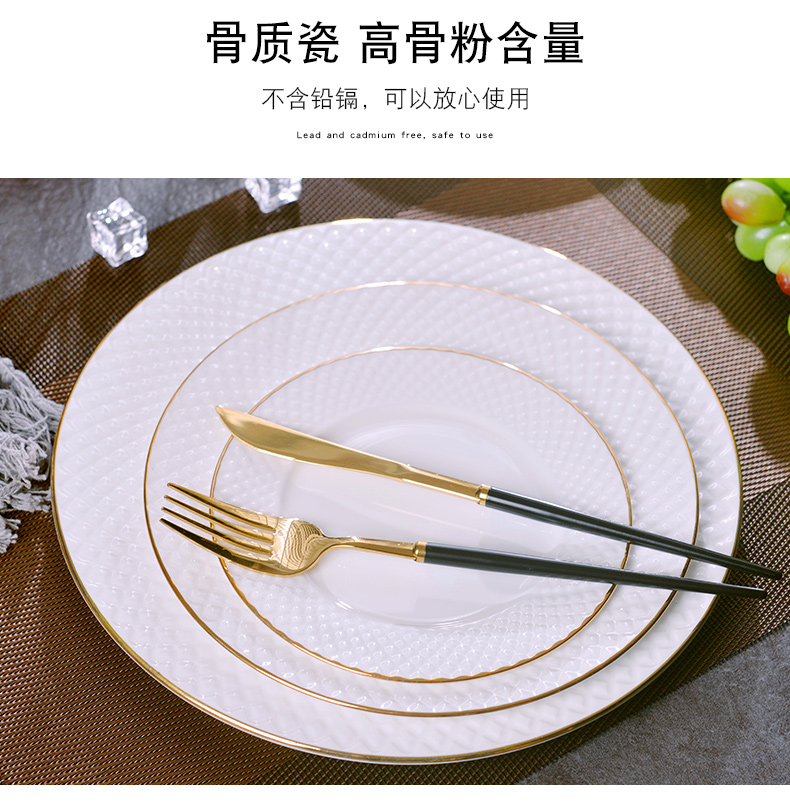 Steak dishes suit creative west European up phnom penh home ipads China plates plate round ceramic dish meals