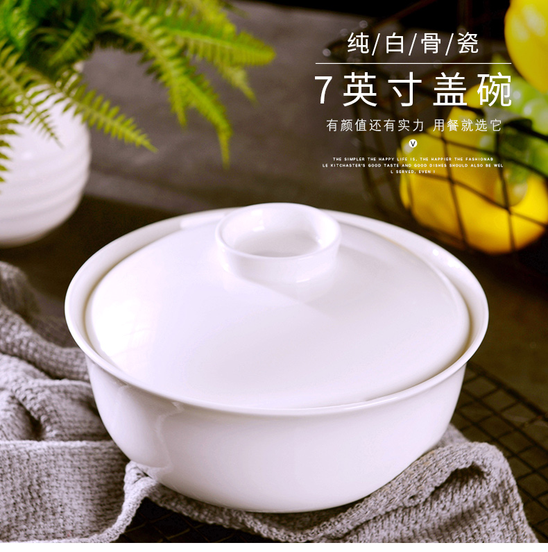 A single large bowl of ceramic bowl bowl with cover home dishes rainbow such as bowl bowl bowl students ipads bowls 7 inches mercifully soup bowl