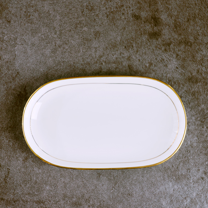 Jingdezhen ceramic towel up phnom penh dish creative household oval dessert plate hotel set up special ceramic plates