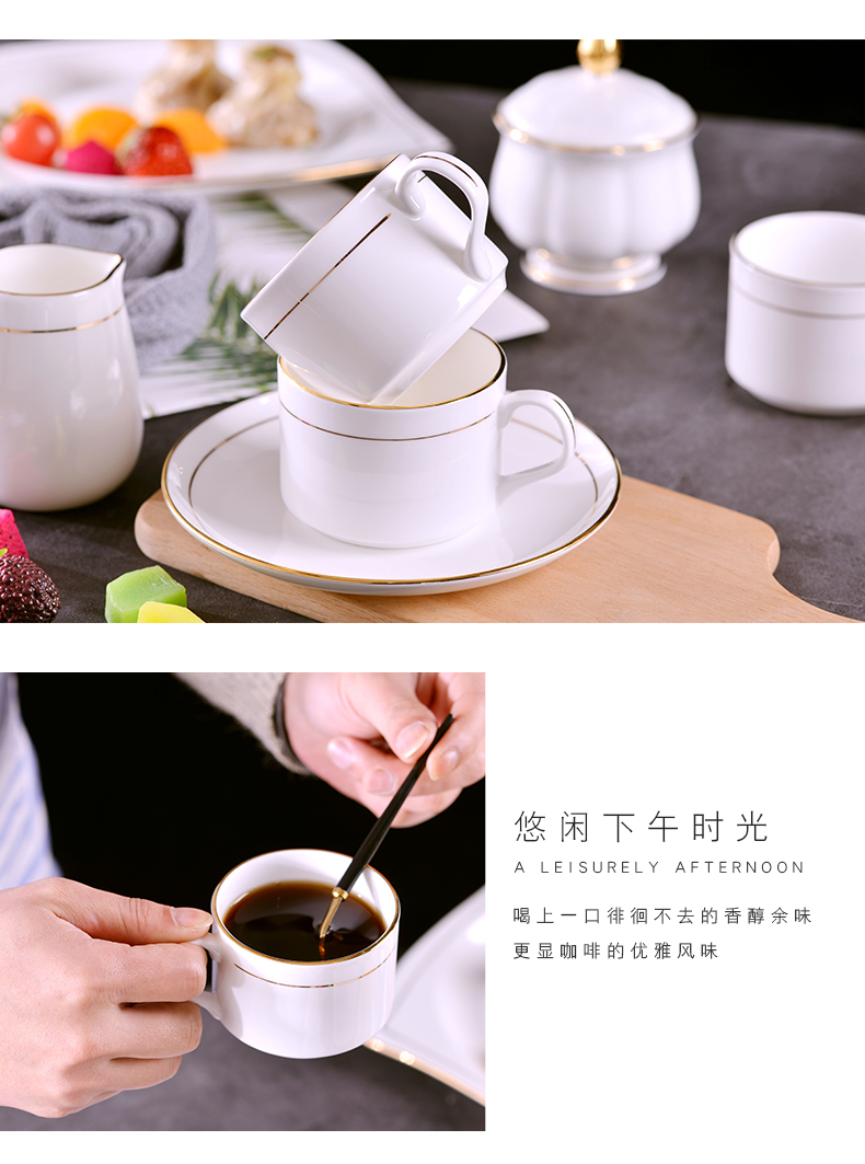 Household manual gold 】 【 jingdezhen ceramic cup coffee milk cup Europe type ipads China coffee cups and saucers suit