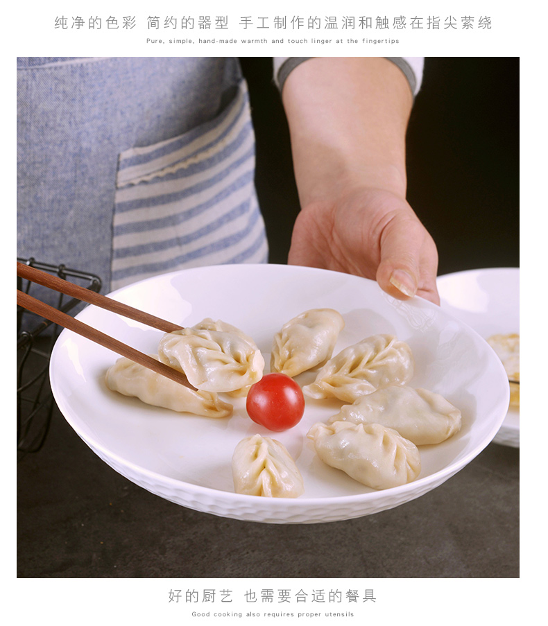 Pure white ipads porcelain jingdezhen FanPan suit household continental deep dish 0 web celebrity the contracted ceramic pasta dish