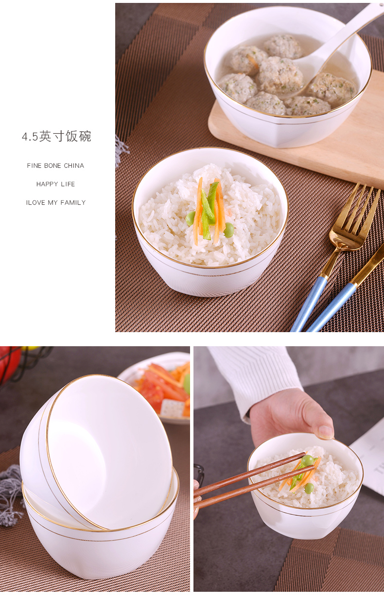 Jingdezhen creative manual gold 】 【 ipads porcelain rice bowls of household ceramics large rainbow such to use Japanese large soup bowl