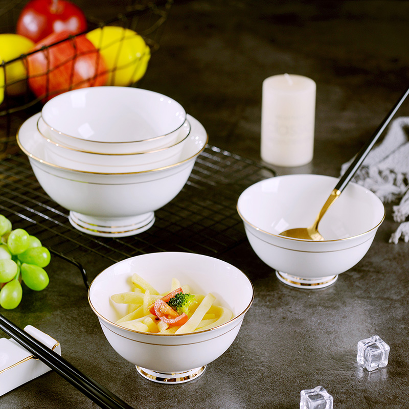 Household hand - made ipads China up phnom penh tall bowl suit European creative ceramic don 't eat hot rice bowls large rainbow such use