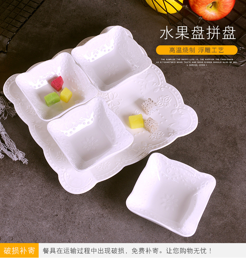 Creative hotpot condiment dishes set dip vinegar dish five fashion ceramic fruit platter tray is' lads' Mags' including nuts