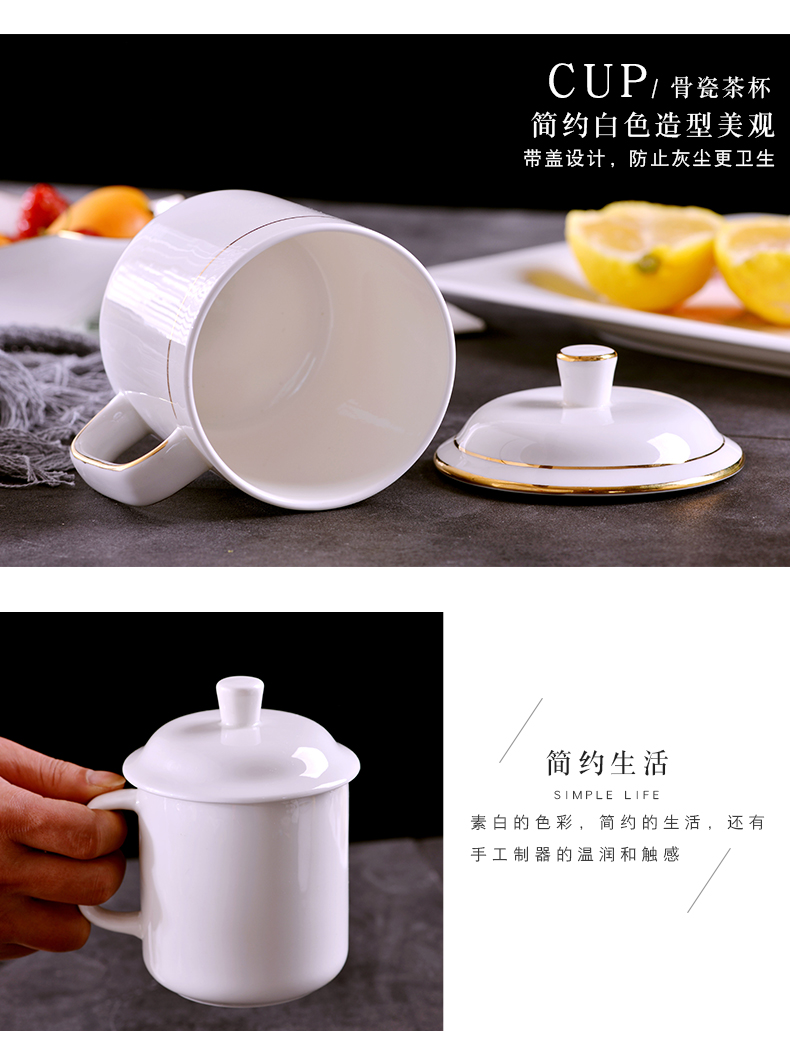 Jingdezhen ceramic cup with a lid hand - made ipads China cup suit up phnom penh office general large capacity cup cup