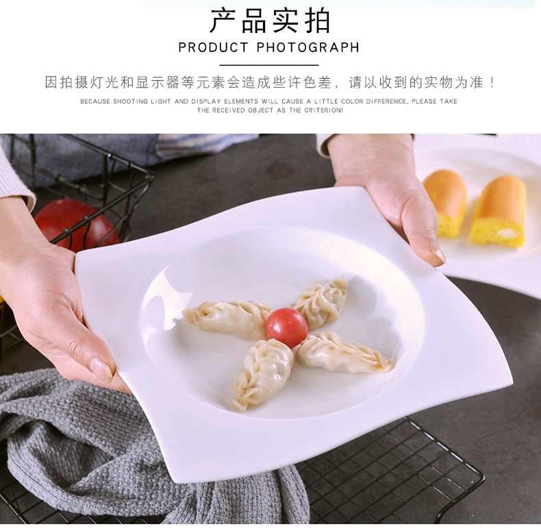 Pure white 9 - inch kunlun LIDS, jingdezhen home plate ipads porcelain tableware dishes European - style originality deep dish soup