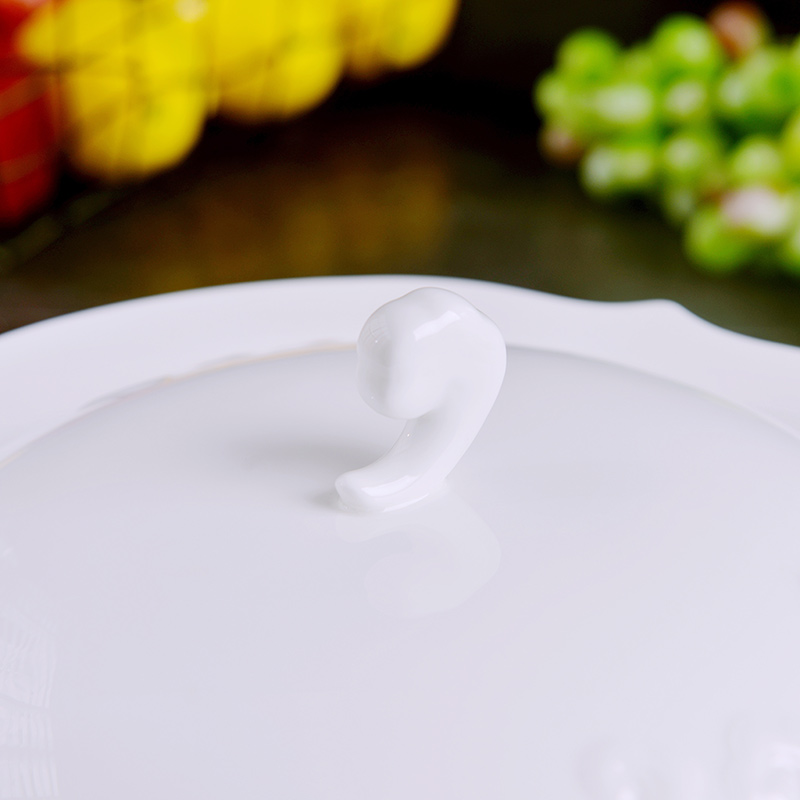 Household under the glaze see colour xiangyun ipads porcelain soup pot creative design large soup basin ceramic bowl with a lid can match the big spoon
