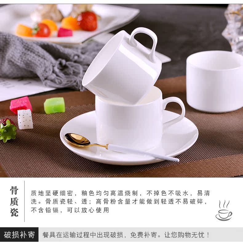 Pure white ipads porcelain jingdezhen 15 head coffee set small European - style key-2 luxury home creative ceramic coffee cups and saucers suit