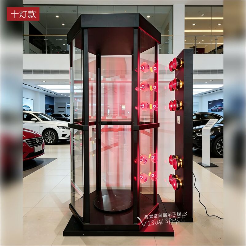 Solar Insulation Film Display Cabinet, Automotive Insulation Rotating Test Chamber, Iron-Coated Six-Sided Explosion-Proof Glass Film Display Stand