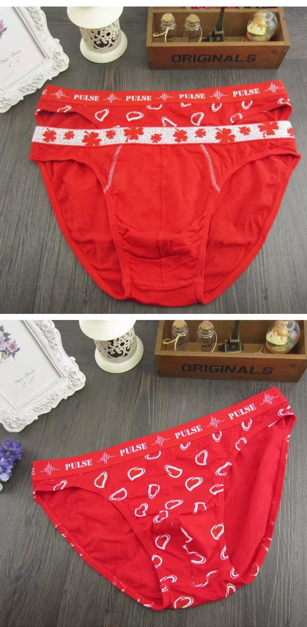 Quần lót màu đỏ, tam giác nam, tử vong, béo, quần short, nam, béo, XL, cotton nam, đồ lót, béo, quần lớn quần xì nam độc lạ