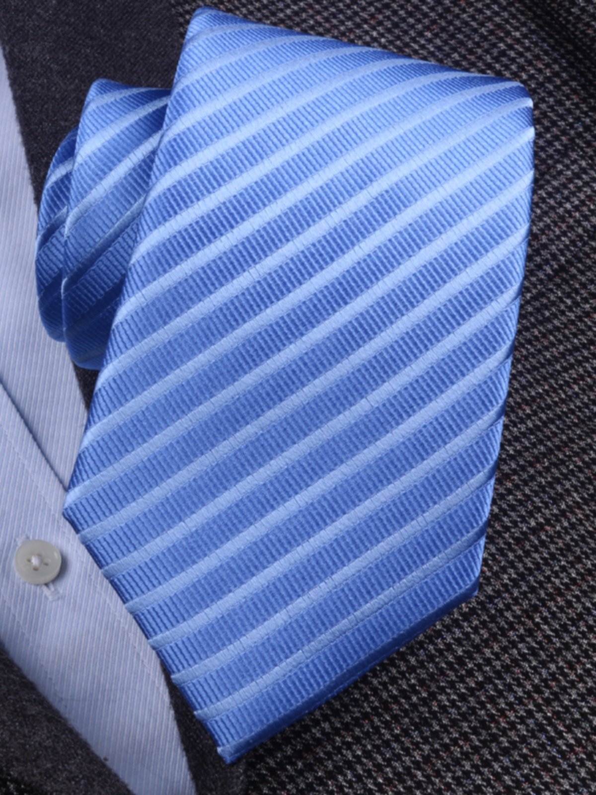 Formal Business Suit Shirt, Mulberry Silk Tie, Genuine Silk Tie, No-Tying Lazy Style, Work, Wedding, Groom, Hand-Tied