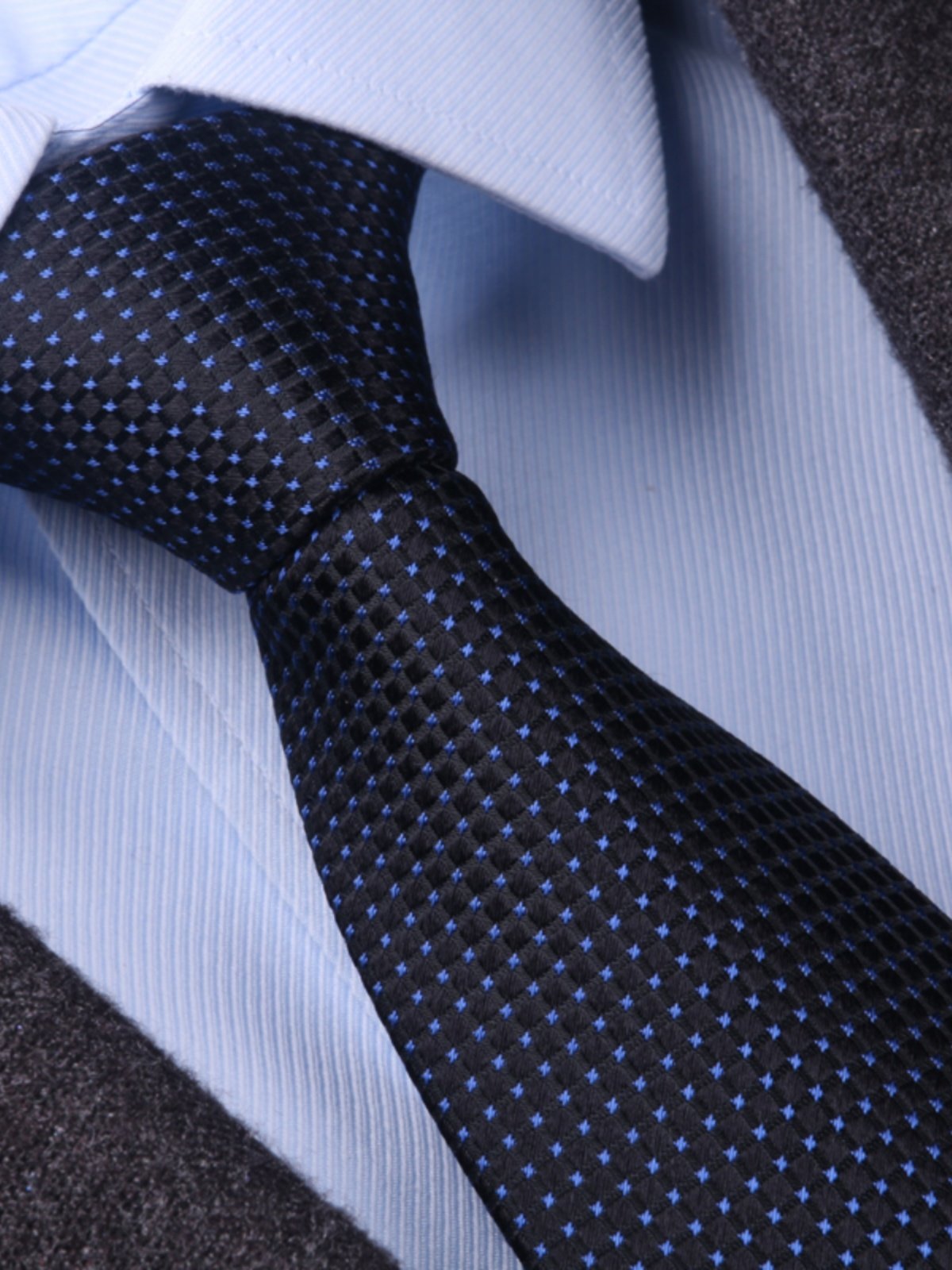 Genuine Mulberry Silk Tie for Men, Formal Business Zipper Tie, Wedding Blue Striped 8cm High-End Light Luxury Boxed