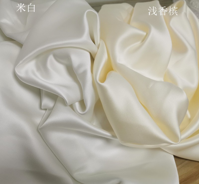 Imported soft satin beige light champagne red advanced custom wedding dress performance clothing DIY accessories fabric