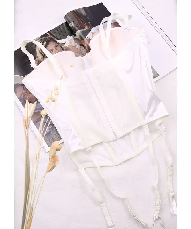 B1035 Châu Âu satin sang trọng carter body corset với áo ngực corset định hình áo khoác xương 75B đồ lót giá rẻ