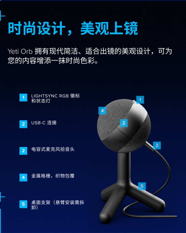 Logitech/罗技Yeti Orb插图7