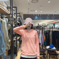 KOLON Sloan Korea 22 spring Summer female jacquard breathable hoodie semi-zip outdoor Long sleeves T-shirt