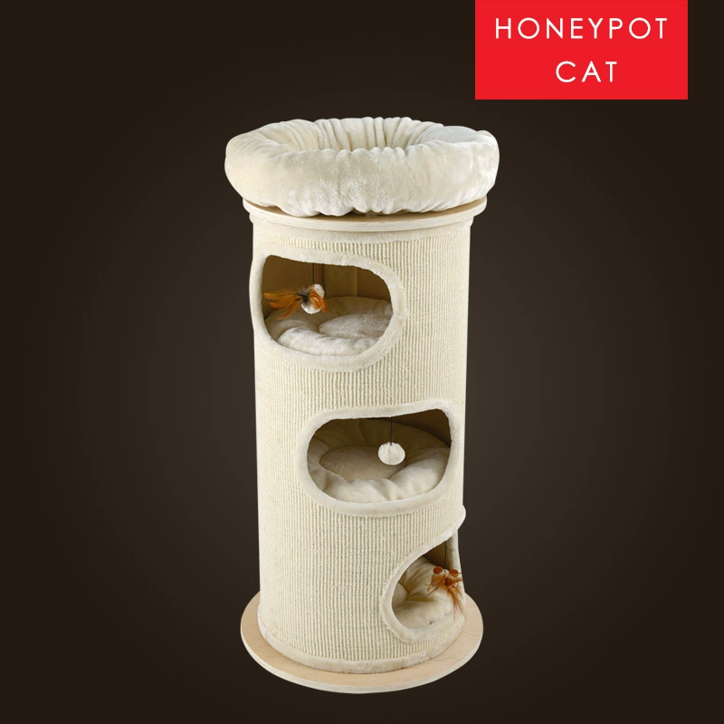 Honeypot Cat Sisal thùng mèo leo khung mèo mèo cây gỗ rắn nhà mèo hộp bài lớn mèo cung cấp đồ dùng cho vật nuôi - Mèo / Chó Đồ chơi