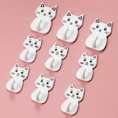 Adhesive hook paste strong cute sticky hook door back adhesive hook dormitory cute cat sticky hook wall adhesive hook girl heart