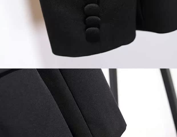 Áo khoác vest nữ nhỏ tay 2018 xuân hè thu nhỏ Hàn Quốc đen mỏng đôi áo dài tay cho nữ áo khoác bomber nữ