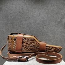 Red Collection of Anti-Japanese War Revolutionary Old Objects Mauser Original Wooden Box Original Carved Original Leather Case Fidelity