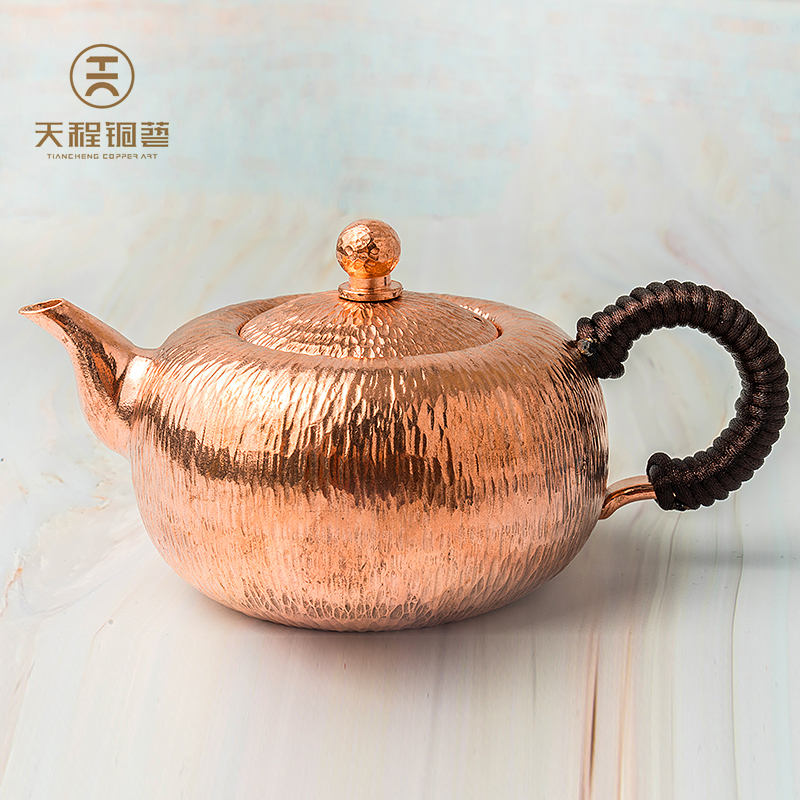 Sky Ching Tongyi Semi-handmade Process brass red copper copper bottom Boiling Kettle Bubble Teapot Kung-fu