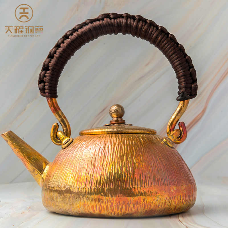 Sky Ching Bronze Art Bronze Pot Boiling Kettle Drinking Water Siyuan-Retro Stone Ladle Kung Fu Tea With Tea