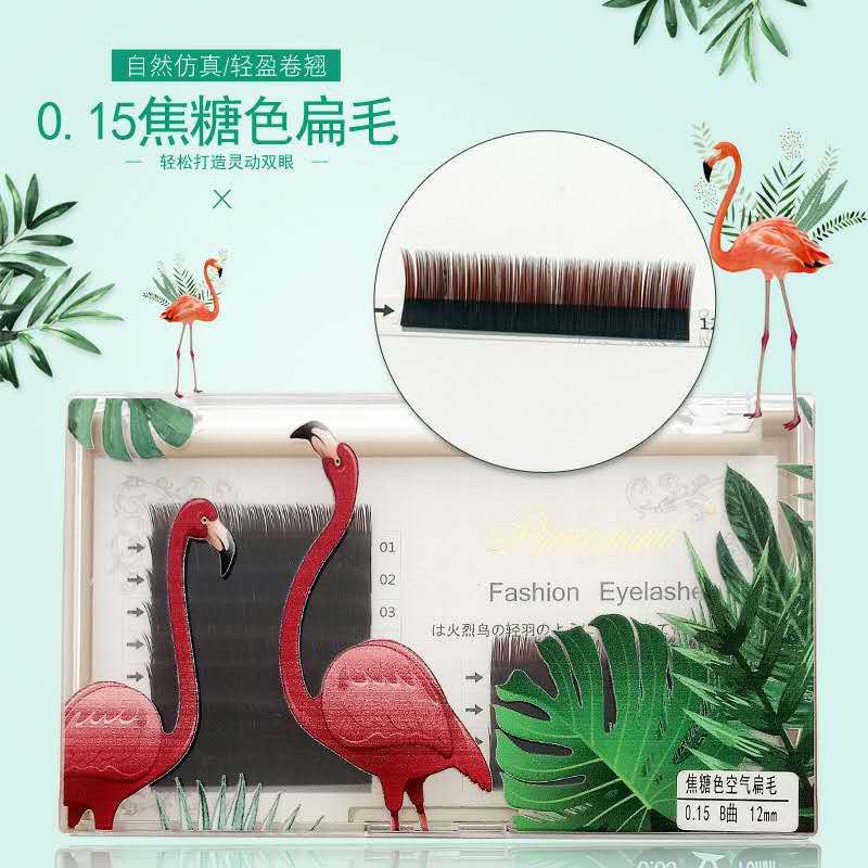 0 15 Grafted false eyelashes Caramel color Zero touch Flat hair Double pointed Flat hair Soft and comfortable Single planting baby bend