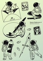 Space Station Wenchuang Transparent Seal Stationery New Astronaut Cute Seal Handbook