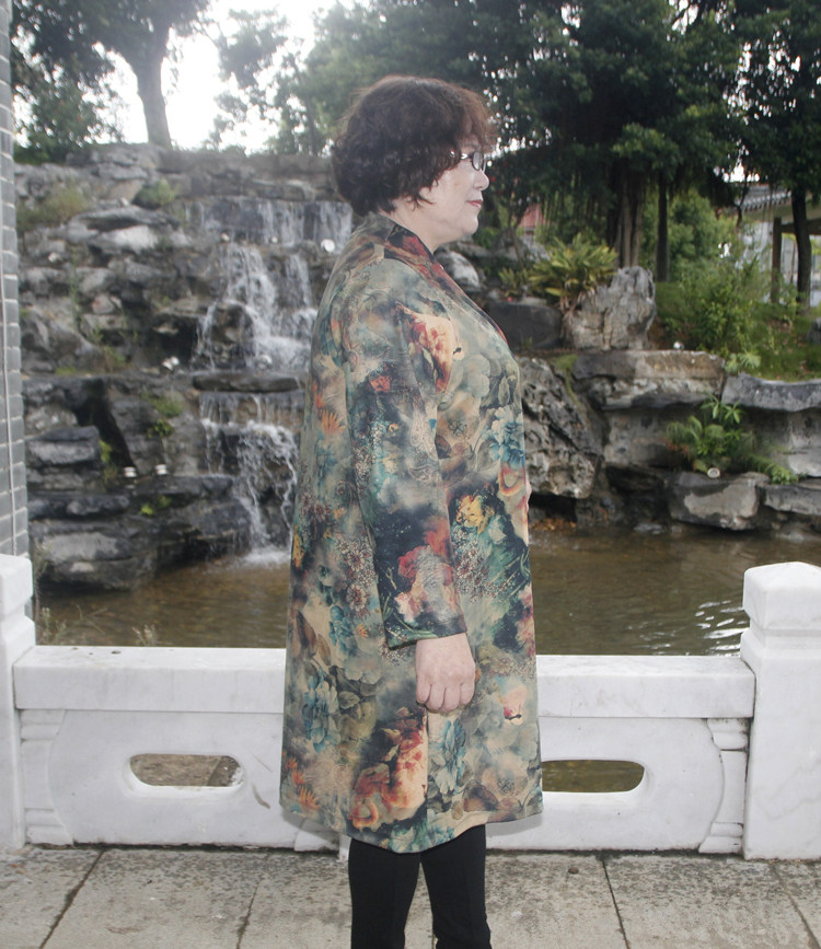 Осенний длинный плащ, куртка для матери, для среднего возраста, средней длины, большой размер Jane edge 