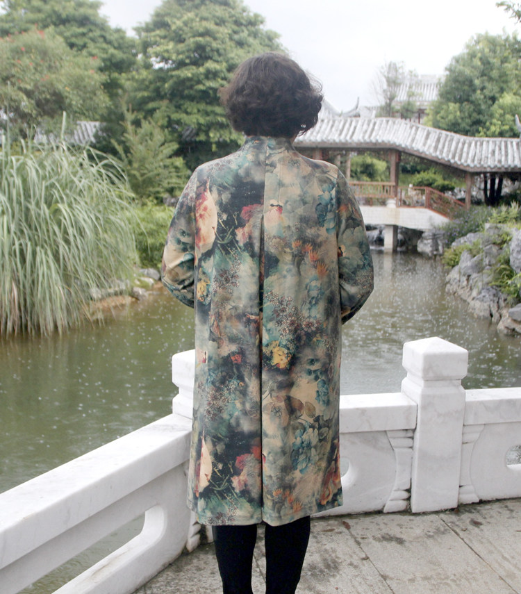 Осенний длинный плащ, куртка для матери, для среднего возраста, средней длины, большой размер Jane edge 