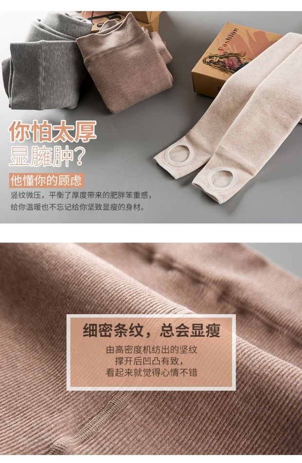 Cộng với quần legging gấu nhung nữ mặc quần cạp cao cotton dày mùa thu và mùa đông quần ấm, sợi chỉ mỏng bước chân thậm chí là tất quần ôm đen