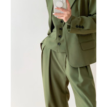  ICTS Green Modern green tone Fashionable vest blazer Trousers Three-piece suit