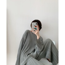 ICTS fashionable lazy Crow Blue fold texture comes with air feeling elegant Lazy suit can be sold apart