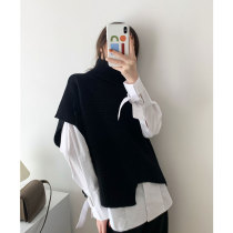 ICTS projection style Image Black Milk coffee color into asymmetrical design sense high neck shawl shawl top