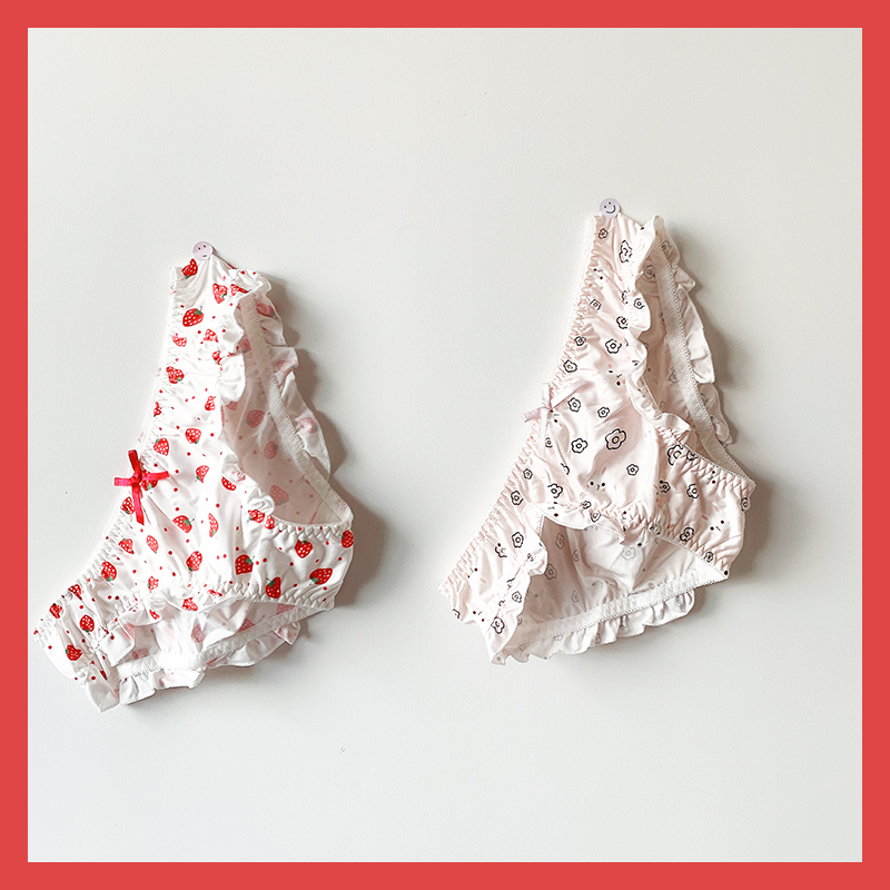 Cute Little Strawberry! Japanese-Style Cute Little Pattern Milk Silk Comfortable Antibacterial Girl's Underwear Strawberry Cute Cute Little Strawberry! Japanese-Style Cute Little Pattern Milk Silk Comfortable Antibacterial Girl's Underwear Strawberry Cute
