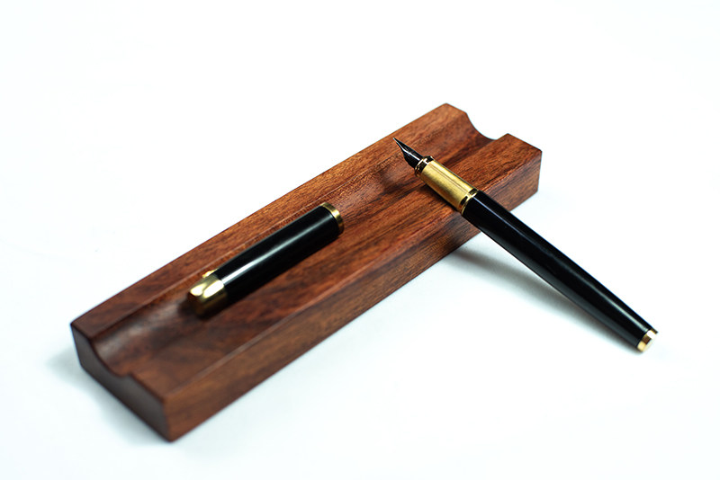 Brazil rosewood solid wood single sink pen holder double sink pen holder three slot pen lying pen shelf signature pen desktop storage