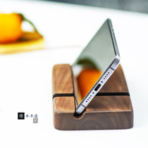 Mobile phone desktop bracket black walnut pure solid wood mobile phone holder kindle reading stand creative wood products large universal