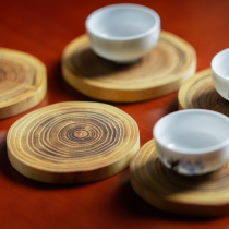 Pure solid wood logs Tea coasters rings creative insulation mats table mats tea trays anti-scalding mats tea sets household natural